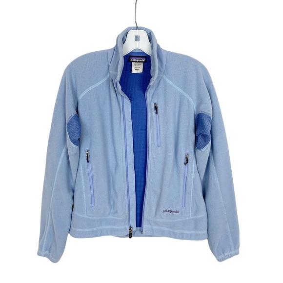 Patagonia Fleece Jacket Blue Full Zip Logo Vintage R1 Style37160F5 Womens Small - Picture 2 of 10